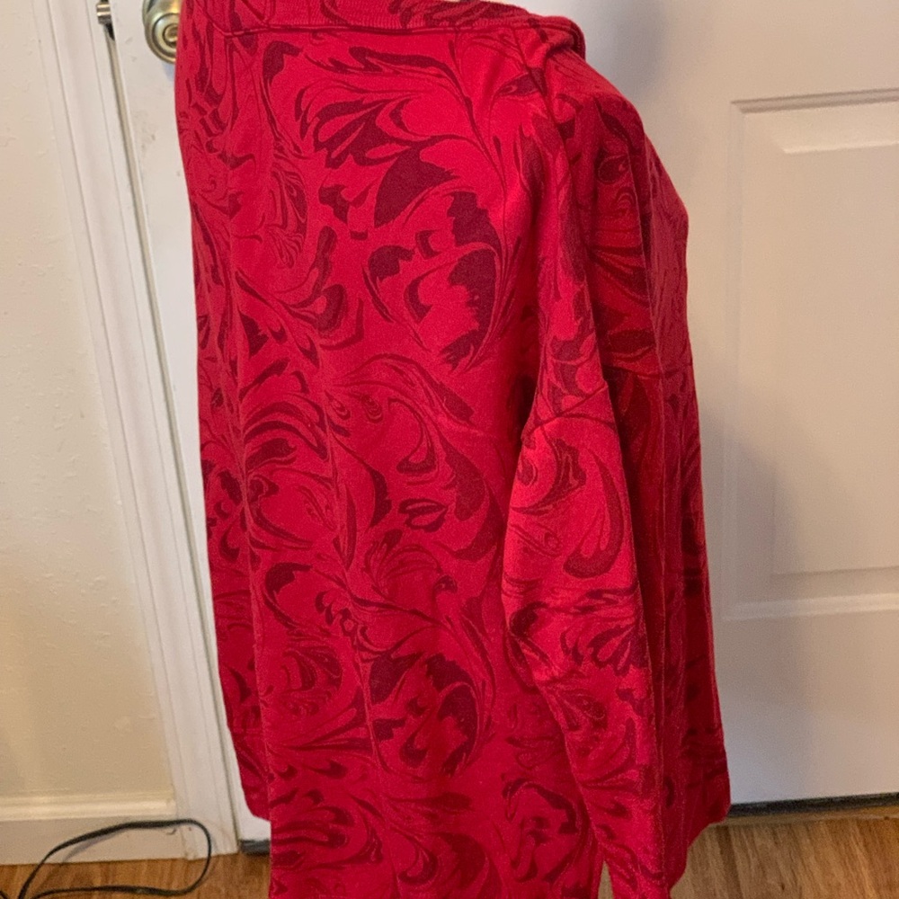Athleta Coaster Luxe‎ Sweater Size L Red V-Neck lightweight thumb holes Relaxed - Picture 7 of 11